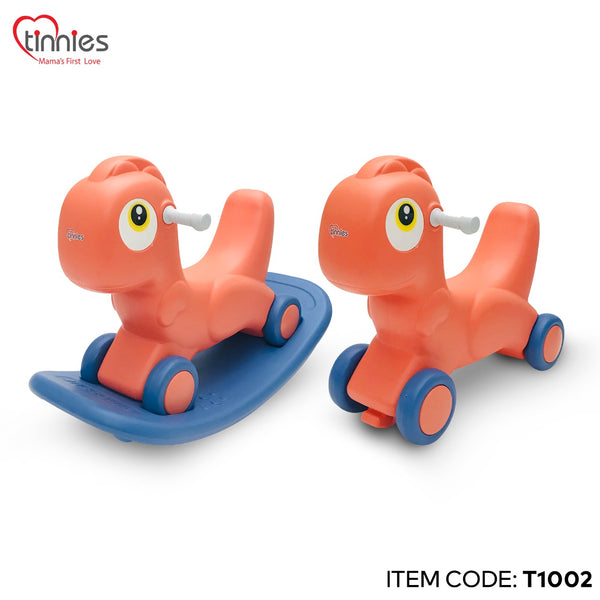 TINNIES ROCKING DINOSAUR & PUSH CAR - T1002