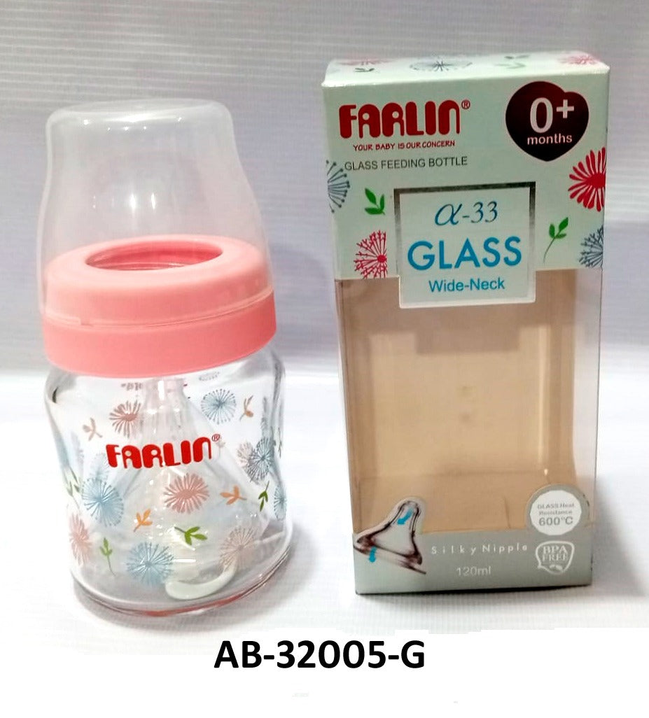 GLASS WIDE NECK FEEDER 120ML - AB-32005-G
