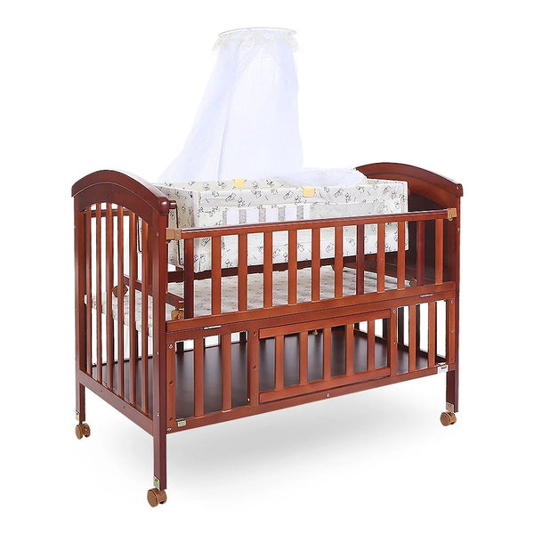 TINNIES WOODEN COT BROWN - T902