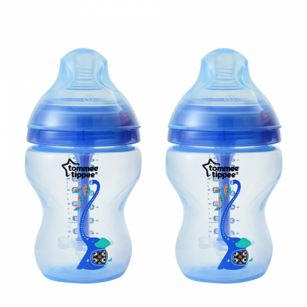 TT 422657 Advanced Anti-Colic Decorated Baby Bottles, Boy – 9 ounce, Blue, 2 count
